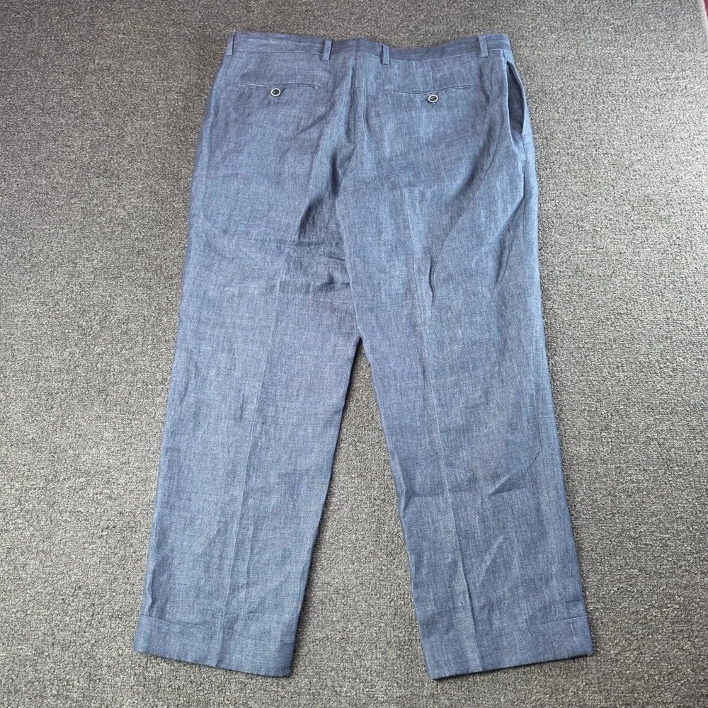 Joseph Abboud Heritage Dress Pants Blue Mens 38x28 Angelico Linen Trousers Work
